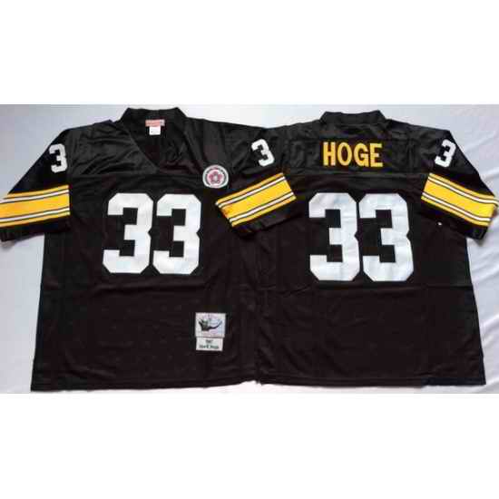 Men Pittsburgh Steelers 33 Merril Hoge Black M&N Throwback Jersey